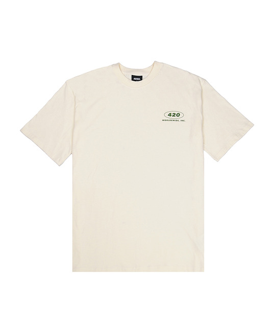 420 마루 로고 티셔츠 - 크림